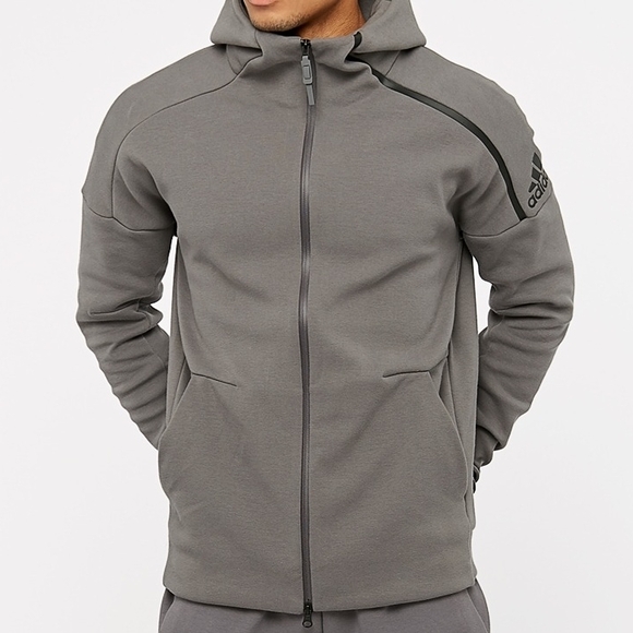Adidas Men's Performance Gray ZNE Jacket - Picture 1 of 2